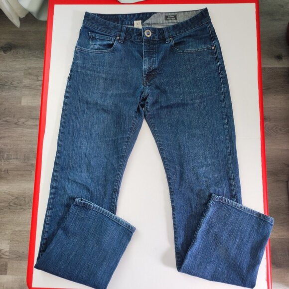 Volcom Kinkade jeans men's size 32 rinsed indigo classic straight fit stretch - Picture 1 of 16